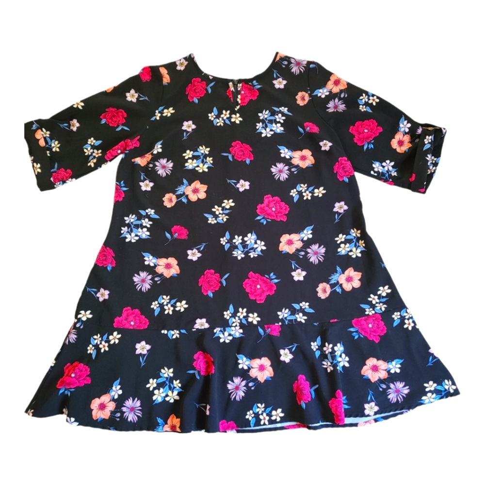 Lane Bryant Black Floral Flowy Dress Plus Size 24 Spring Artsy